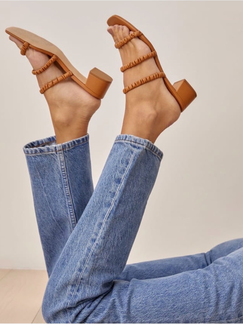 Reformation Assunta Strappy Block Heel Sandals